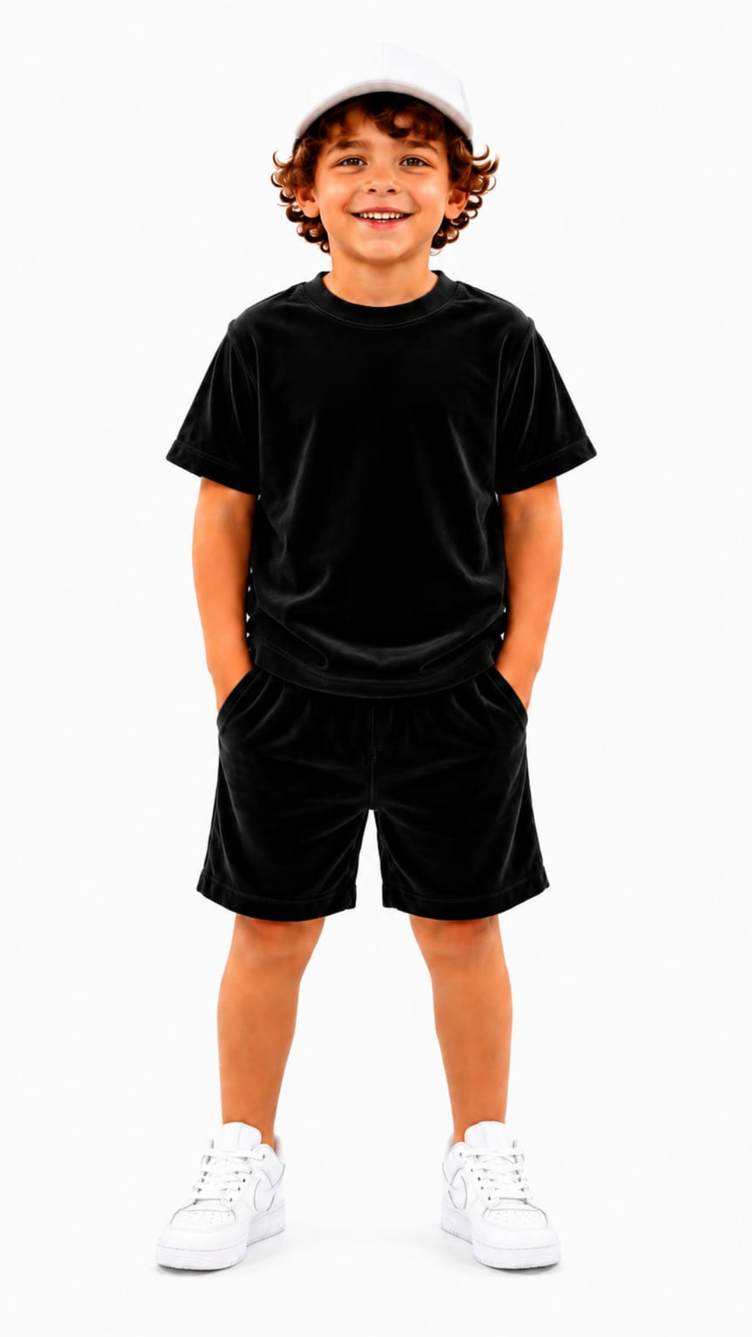 Set din catifea scurt cu tricou