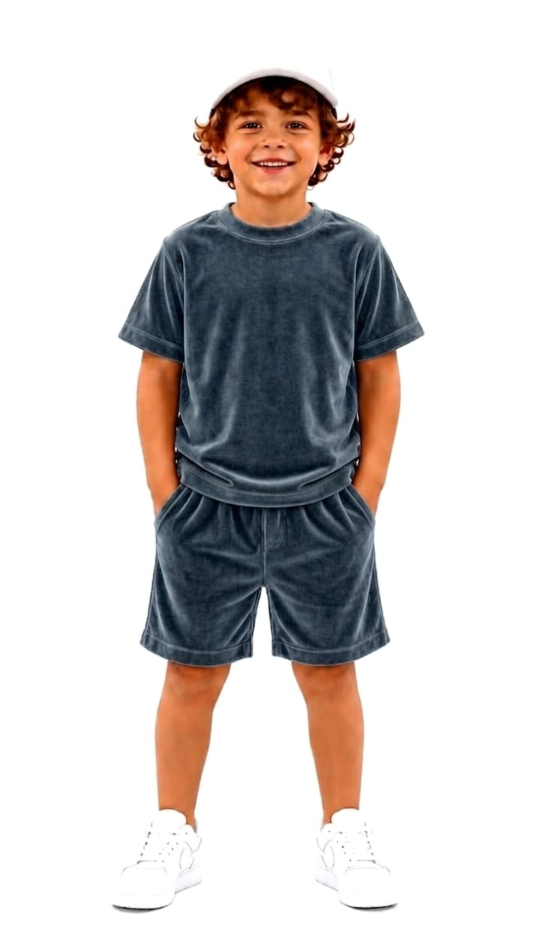 Set din catifea scurt cu tricou