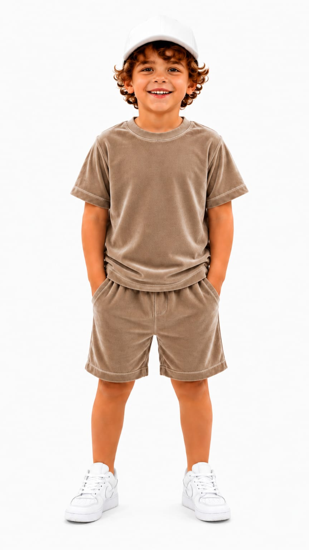 Set din catifea scurt cu tricou
