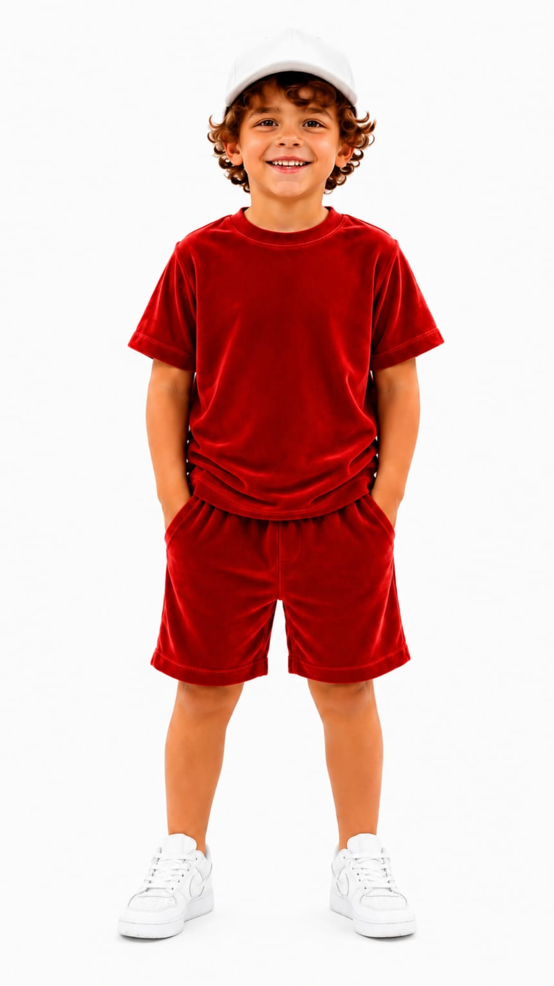 Set din catifea scurt cu tricou