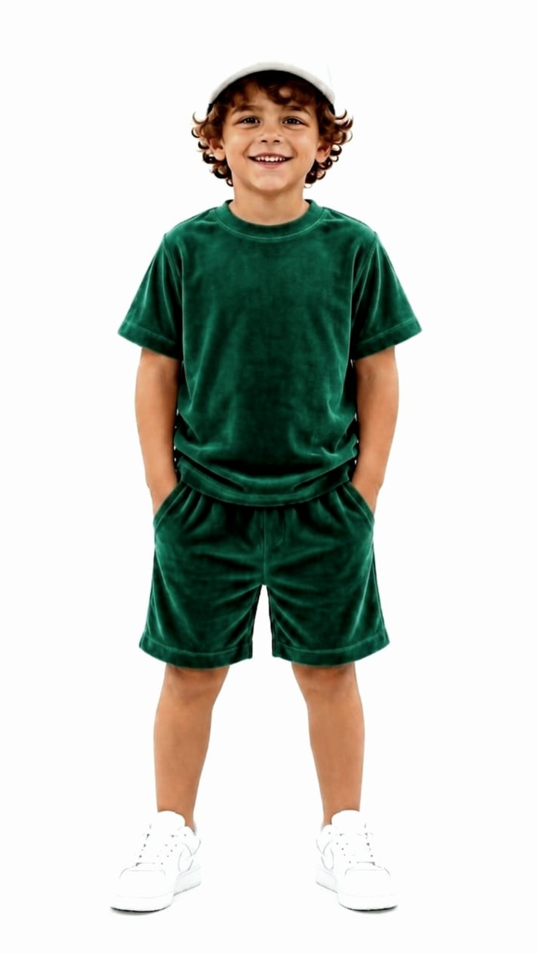 Set din catifea scurt cu tricou